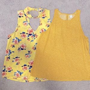 Women’s yellow tank top blouse bundle